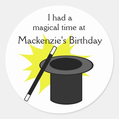 Magic Me Magicians Hat Classic Round Sticker