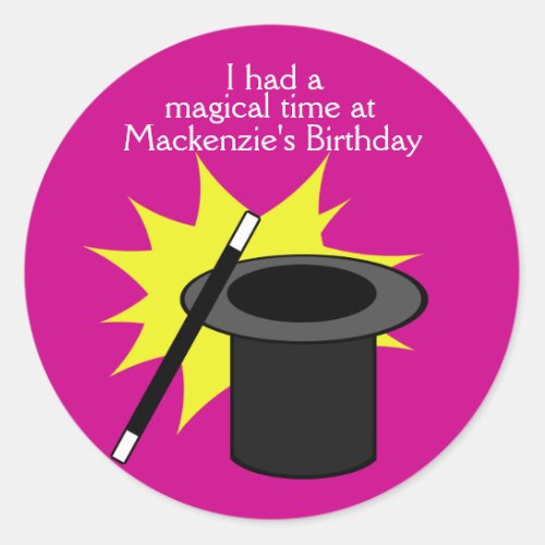 Magic Me Magicians Hat Classic Round Sticker