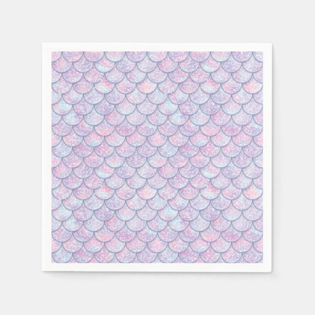 Magic Mermaid Scales Birthday Party  Napkins (Front)