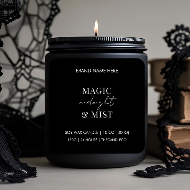 Magic Midnight & Mist Candle Label | Custom Black  (Creator Uploaded)