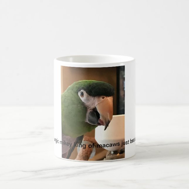 magic mikey king of macaws just beclaws coffee mug (Center)