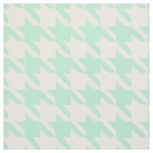 Magic Mint and White Houndstooth Pattetrn Fabric