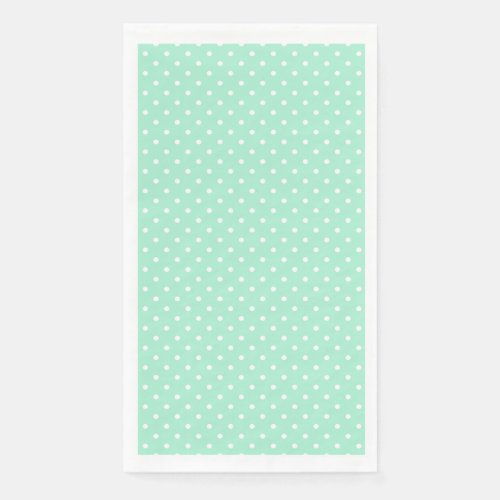 Magic Mint and White Polka Dot Pattern Paper Guest Towels