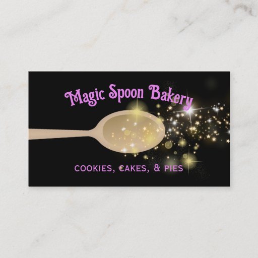 Customizable magic mixing spoon cooking baking business card...
