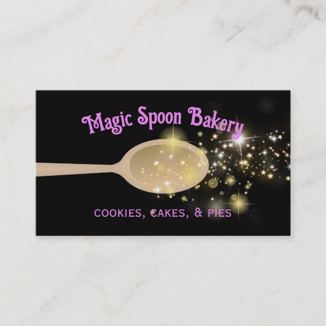 magic mixing spoon cooking baking business card... business card (Front)