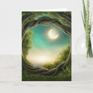 Magic Moon Tree Greeting Card