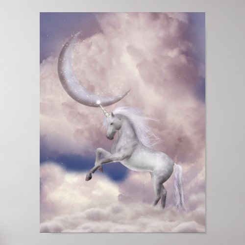 Magic Moon Unicorn Poster