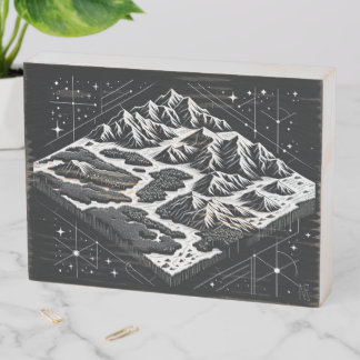 Magic Mountain Map Wooden Box Sign