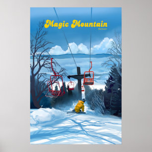 Magic Mountain Vermont Ski Resort Travel Poster