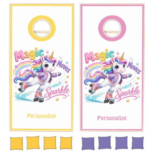 Magic Moves Sparkle Unicorn Roller Skating Art Cornhole Set