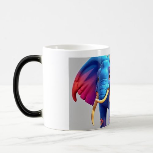 magic mug with multiple color elephant design it 