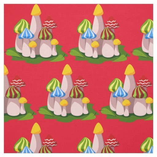 Magic Mushroom Cathedral Thunder_Cove  Fabric