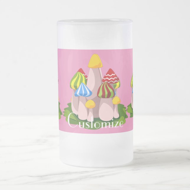 Magic Mushroom Cathedral Thunder_Cove  Frosted Glass Beer Mug (Center)