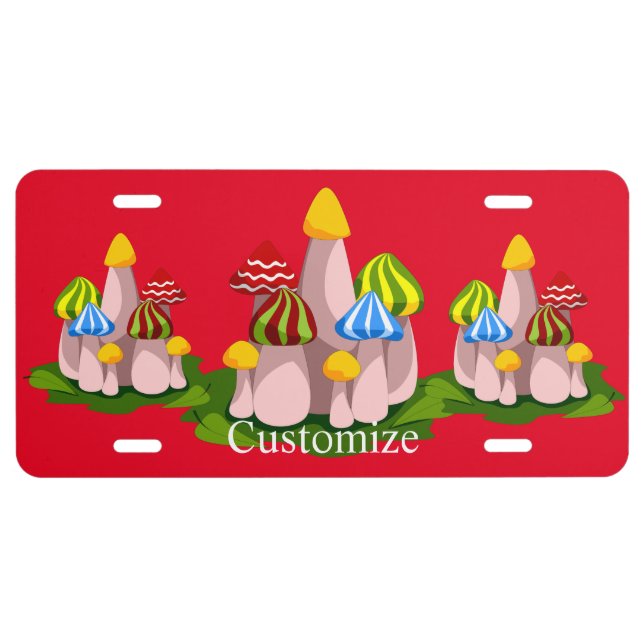 Magic Mushroom Cathedral Thunder_Cove License Plate (Front)