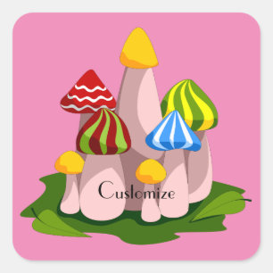 Magic Mushroom Cathedral Thunder_Cove Square Sticker