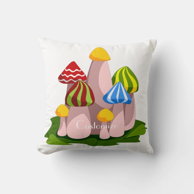 Magic Mushroom Cathedral Thunder_Cove Throw Pillow (Front)