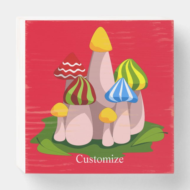 Magic Mushroom Cathedral Thunder_Cove  Wooden Box Sign (Front Horizontal)