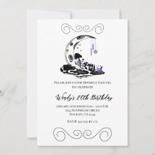 Magic Mushroom Crystal Moon Garden Birthday Party  Invitation