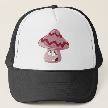 Magic Mushroom Emoji Trucker Hat by vectortoons at Zazzle
