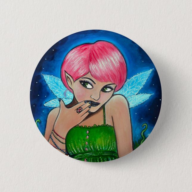 Magic Mushroom Faery Pinback Button (Front)