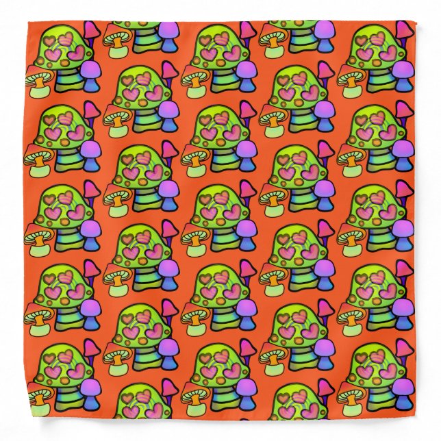 Magic Mushroom Print Bandana (Front)
