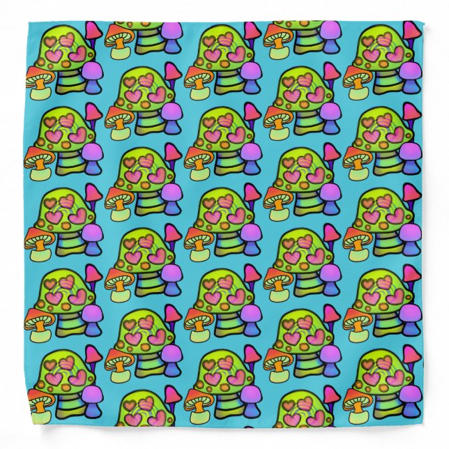 Magic Mushroom Print Bandana (Front)