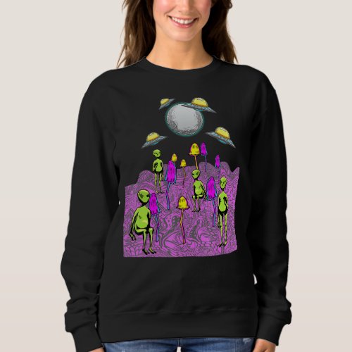 Magic Mushroom Psychedelic Alien Trip Shroom Edm G Sweatshirt