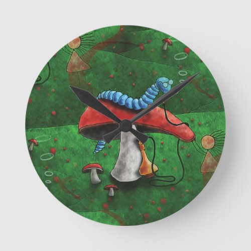 Magic Mushroom Round Clock