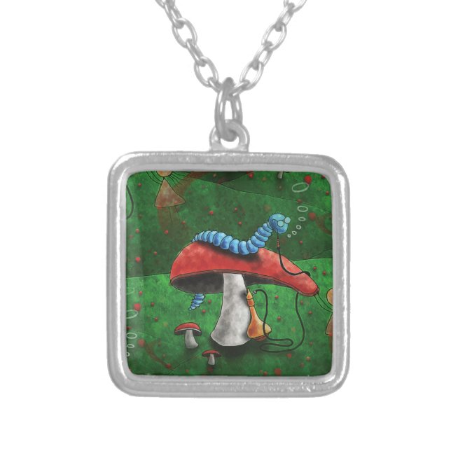 Magic Mushroom Silver Plated Necklace (Front)