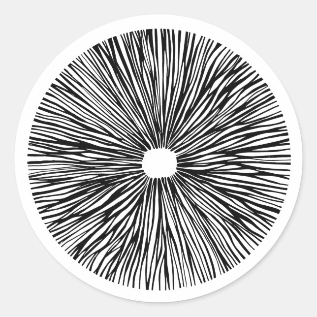 Magic mushroom spore classic round sticker (Front)