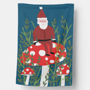 Magic Mushroom Sweet Santa Xmas Christmas House Flag