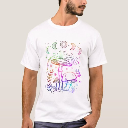 Magic Mushroom Tee Botanical png Nature Lover Mu T_Shirt