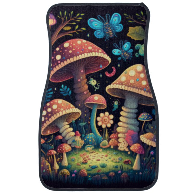 Magic mushrooms butterflies      car floor mat (Front)