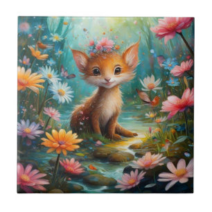 Magic mushrooms butterflies      ceramic tile