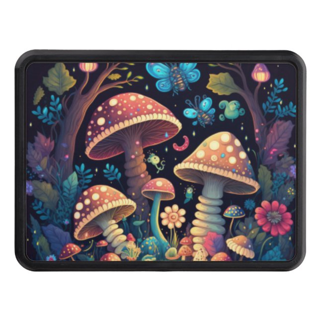Magic mushrooms butterflies      hitch cover (Front)