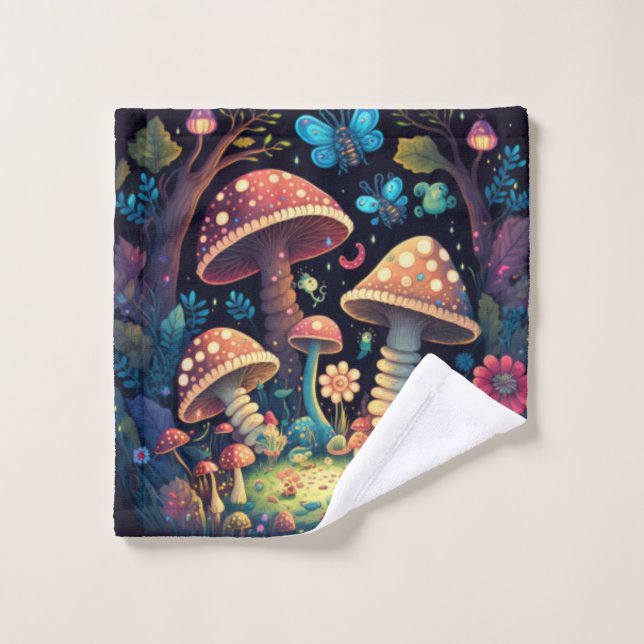 Magic mushrooms butterflies      wash cloth (Wash Cloth)