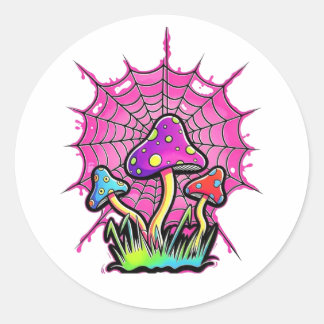 Magic Mushrooms & Cobweb Sticker 