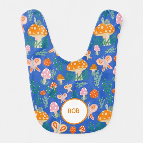 Magic Mushrooms Cute Butterflies Snails Ladybugs Baby Bib