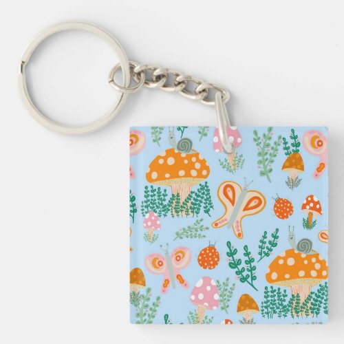 Magic Mushrooms Cute Butterflies Snails Ladybugs Keychain