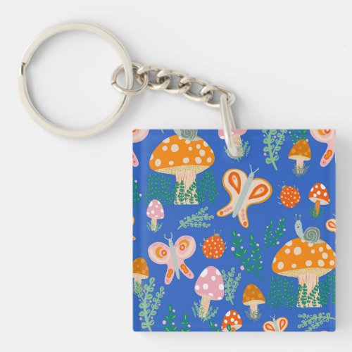 Magic Mushrooms Cute Butterflies Snails Ladybugs Keychain