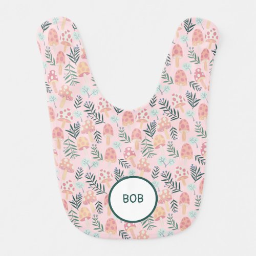 Magic Mushrooms Cute Forest Pattern Baby Bib