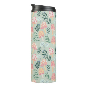 Magic Mushrooms Forest Pattern Thermal Tumbler