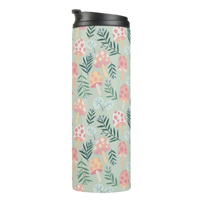 Magic Mushrooms Forest Pattern Thermal Tumbler (Rotated Right)