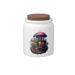 Magic mushrooms house candy jar