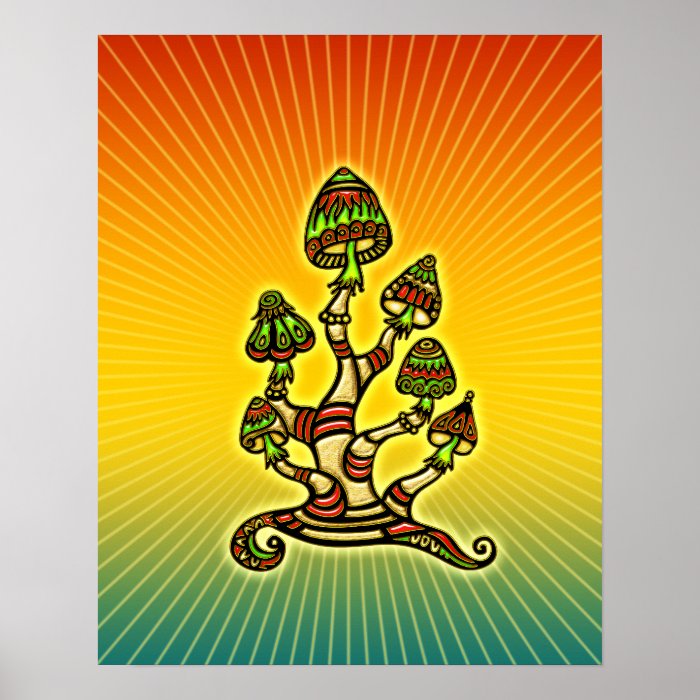 Magic Mushrooms   psychedelic Print