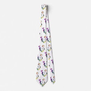 Magic Mushrooms Watercolor Purple Art Neck Tie