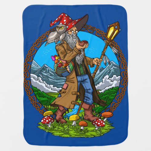 Magic Mushrooms Wizard Baby Blanket