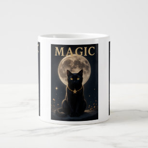 MAGIC – Mystic Black Cat & Full Moon Design Giant Coffee Mug