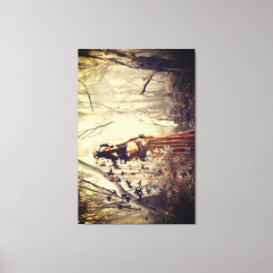 Magic Nature Spirit Woman, Autumn Leaves Art Canvas Print