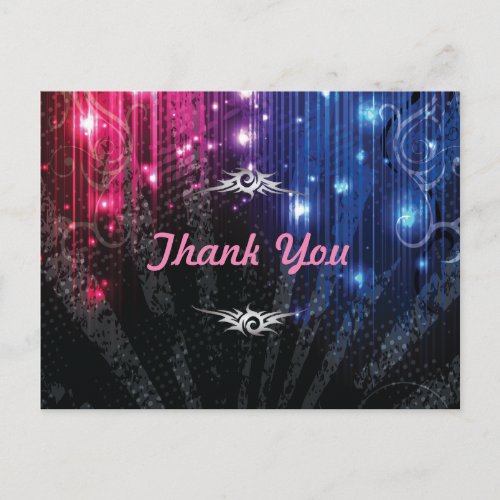 Magic Neon Glow Lights Thank You Postcard